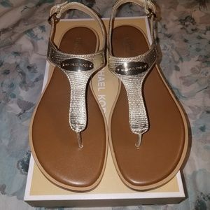New Michael Kors MK Soft Gold Sandals sz 9.5, 10